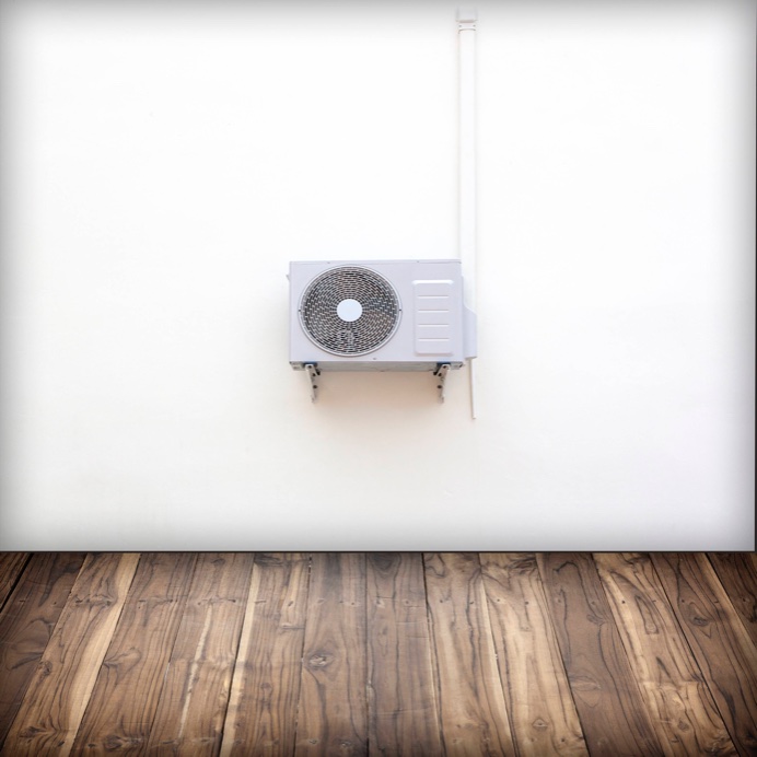 AC unit hanging on a wall